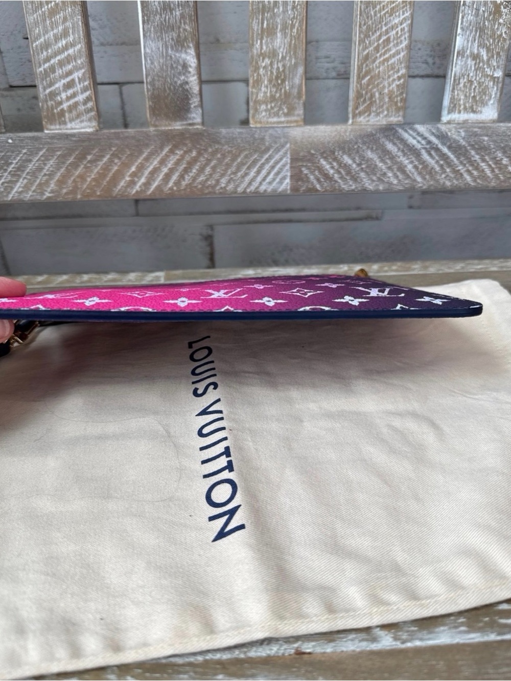 Louis Vuitton Monogram Midnight Fuschia Pouchette Wristlet from Neverfull MM - Picture 10 of 10